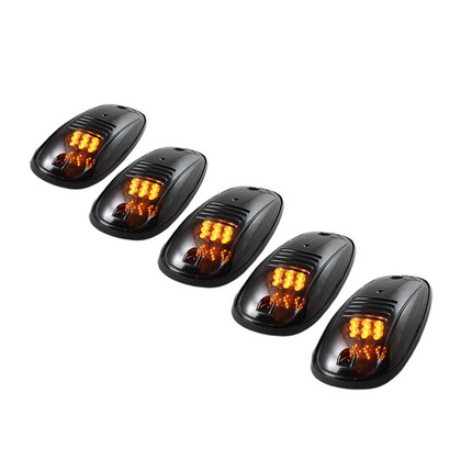 Spyder 5PC Smoked Lens Amber LED Universal Roof Cab Light Kit